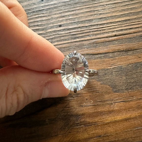 π Large Oval Sterling Cocktail / Engagement Ring π size: 6.5 - Picture 5 of 13